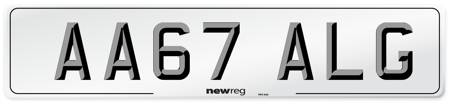 AA67 ALG Number Plate from New Reg